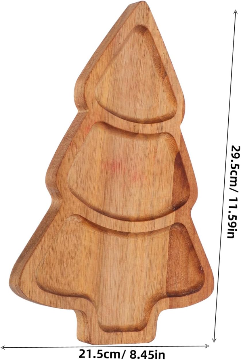 Toyvian Weihnachtsbaum Servierplatte aus Akazienholz Nachhaltiges Langlebiges Snack Vorspeisentablet