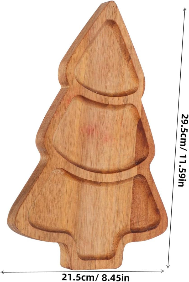 Toyvian Weihnachtsbaum Servierplatte aus Akazienholz Nachhaltiges Langlebiges Snack Vorspeisentablet