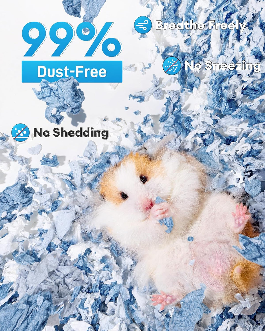 BUCATSTATE Hamster Streu 70L, Papier Einstreu für Kleintiere, Besonders Saugfähige & 99,9% Staubfrei