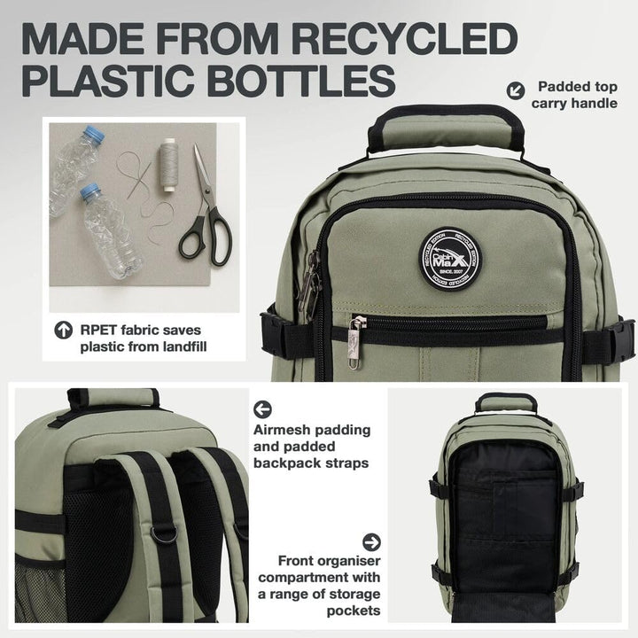 Cabin Max Reiserucksack, 40 x 20 x 25 cm, für Handgepäck – Rucksack mit niedrigem Sitz, geeignet für