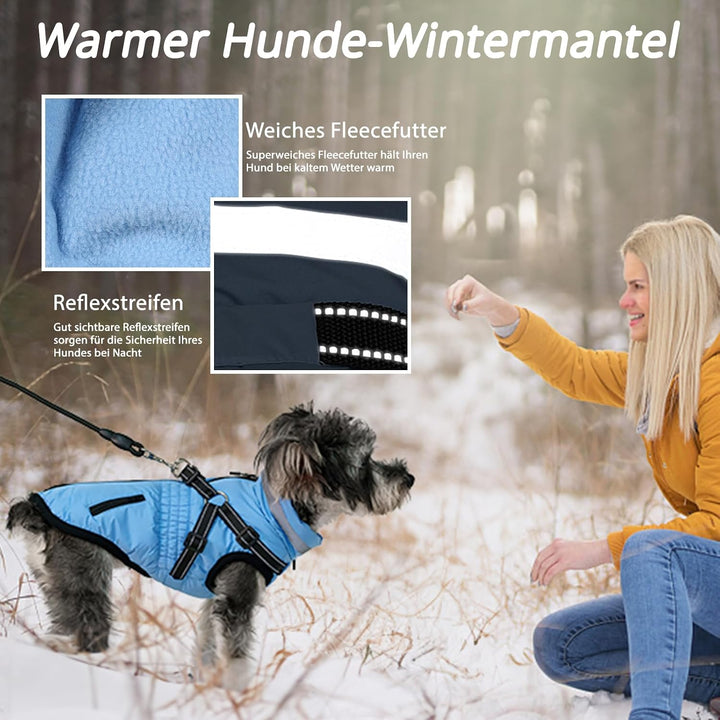 Hundemantel Wasserdicht Hundejacke Hundepullover mit Reissverschluss Kleine Hunde Winter Warme Jacke