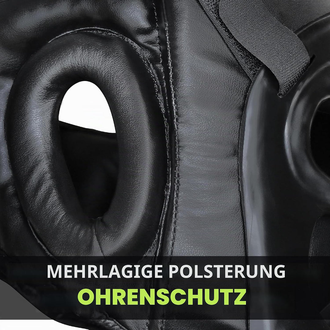 Farabi Sports Kopfschutz Frontbügel Grillschutz Krav MAGA Kickboxen Kopfschutz, Schwarz