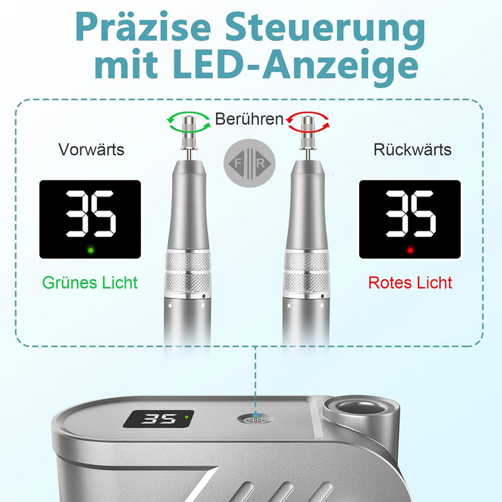 Enniewi Nagelfräser, 35000U/M Professioneller Nagelfräser für Gelnägel und Acrylnägel, Maniküre Pedi
