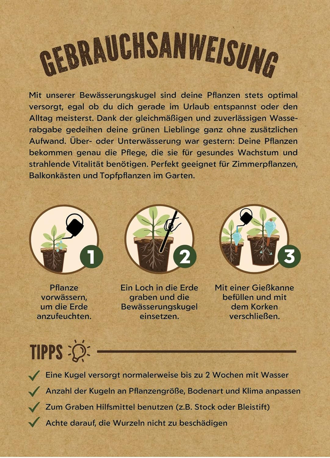 Bewässerungskugeln - XL (400 ml) - automatische Pflanzen Bewässerung - Wasserspender Pflanzen - Tonk