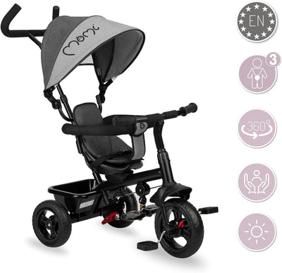 MoMi IRIS 5-in-1 Kinder-Dreirad mit Buggy-Funktion, für Kinder ab 9. Lebensmonat bis zu 5 Jahren, 36