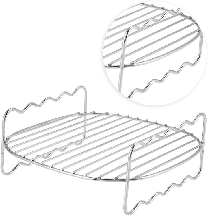 Doppelschicht Rack Mit 4 Spiessen, Verchromt, Optimiertes Ersatz Zubehörgestell Für Luftfritteusen K