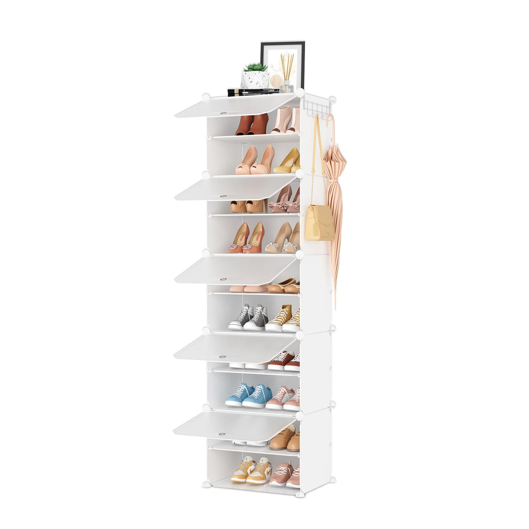 Schuhregal, Schuhschrank Organizer 10 Ebenen, Schuhschrank Schmal Schuhaufbewahrung für 20-22 Paar,