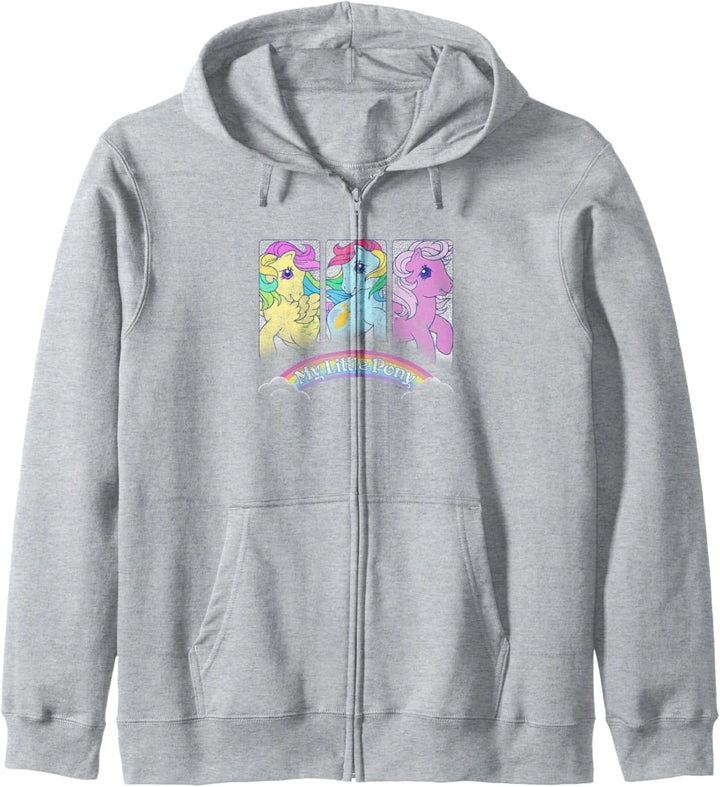 My Little Pony Classic Group Shot Retro Rainbow Box Up Kapuzenjacke