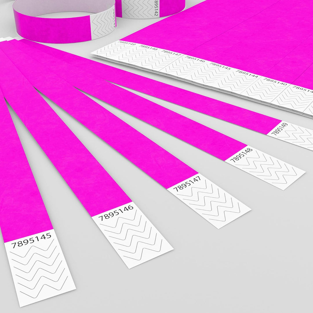 500 Eintrittsbänder aus Tyvek zum selbst gestalten und bedrucken in Pink von GA Event Solutions - Pa
