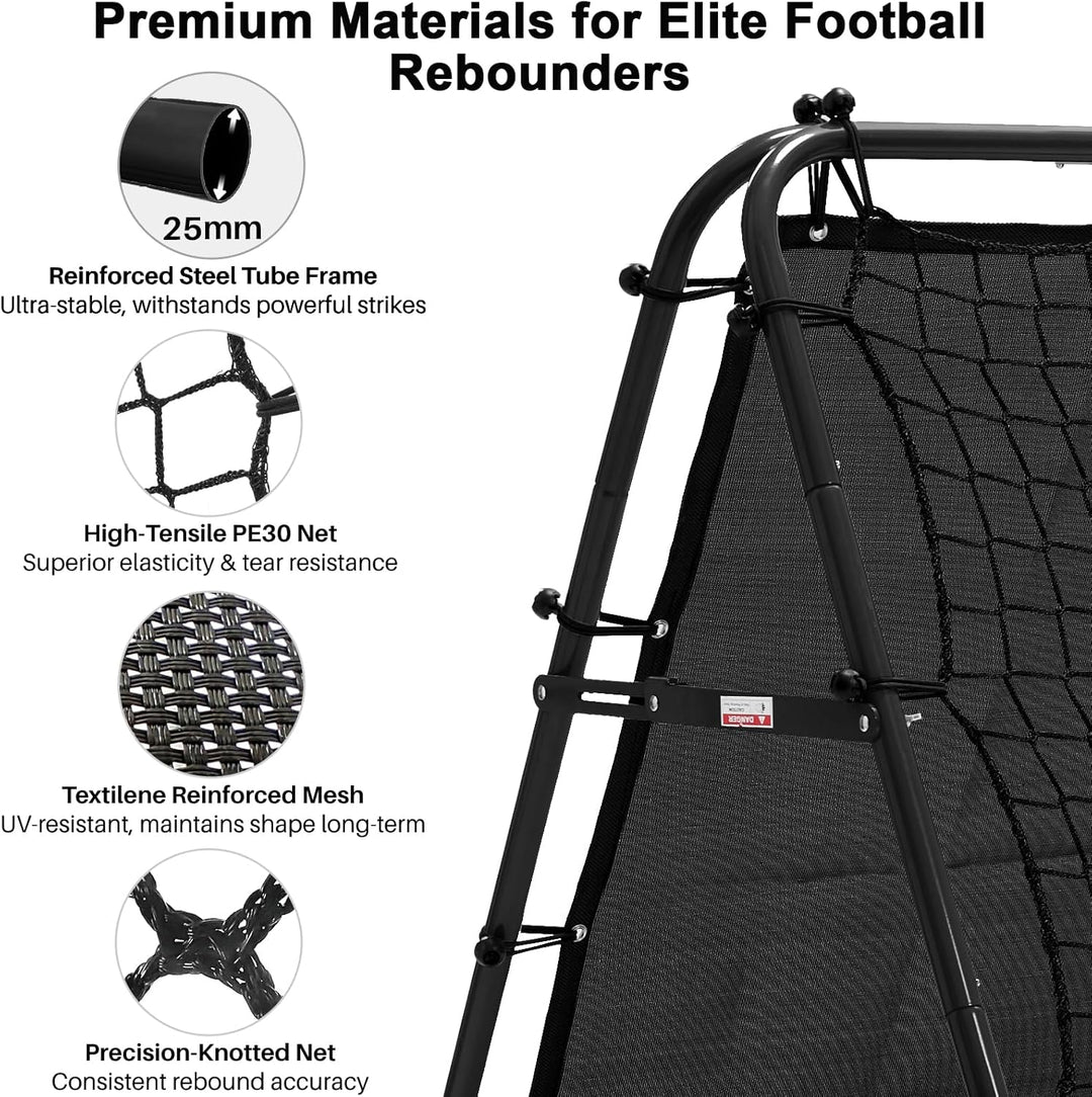 Doppelseitige Rebounder Net Fussball Training Ausrüstung, 100/120/180cm, Fussball Tor Kickback Ziel