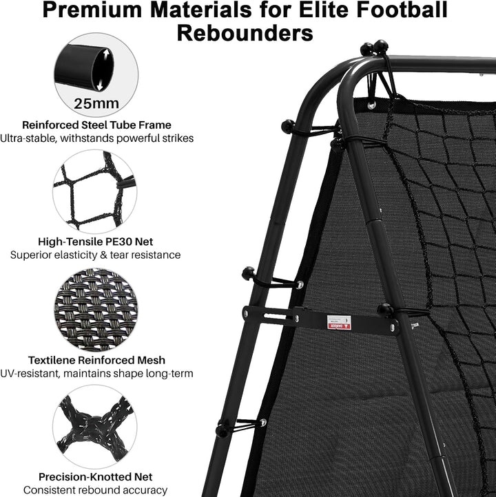 Doppelseitige Rebounder Net Fussball Training Ausrüstung, 100/120/180cm, Fussball Tor Kickback Ziel