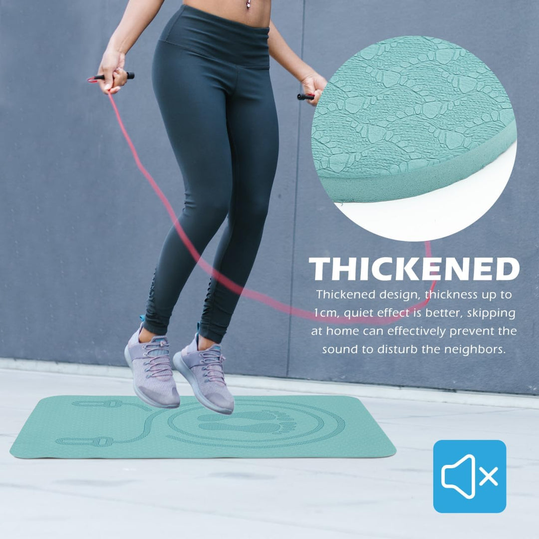 Tpe Sprungmatte Rutschfest Stossdämpfend Fitnessmatte für Seilspringen Haushalt Workout Jump Rope Sp