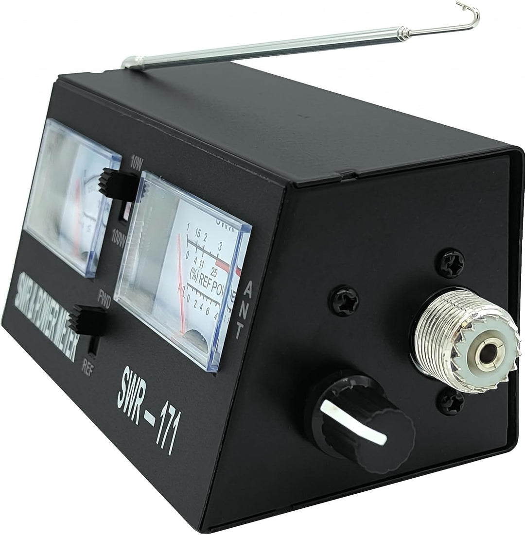 SWR-171 Analoges SWR- und Leistungsmessgerät - Kompakt-Stehwellenmessgerät & Wattmeter 1.5-150 MHz 1