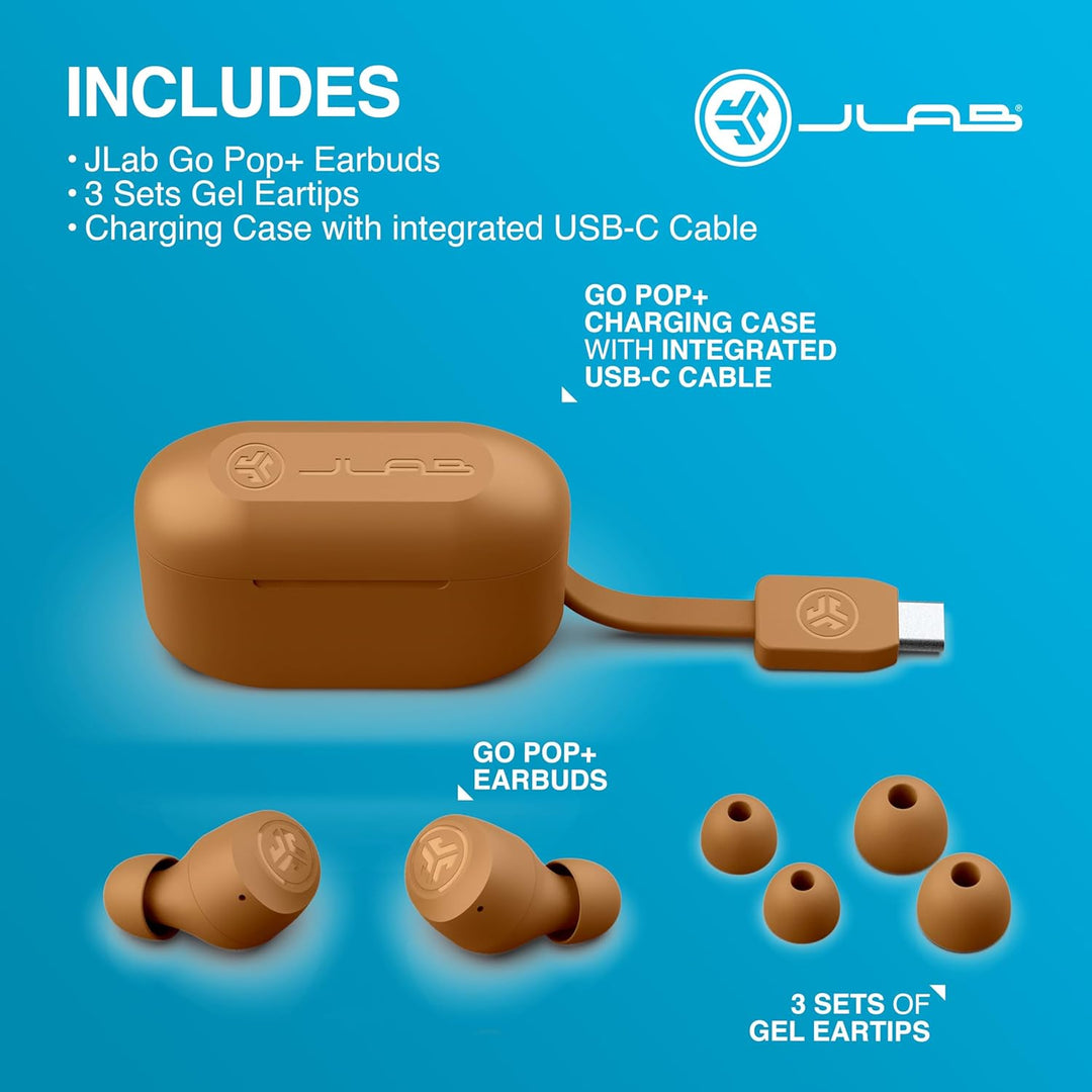 JLab Go Air Pop+ In Ear Kopfhörer kabellos Bluetooth, True Wireless Kopfhörer, 35+ Std Headphones, k