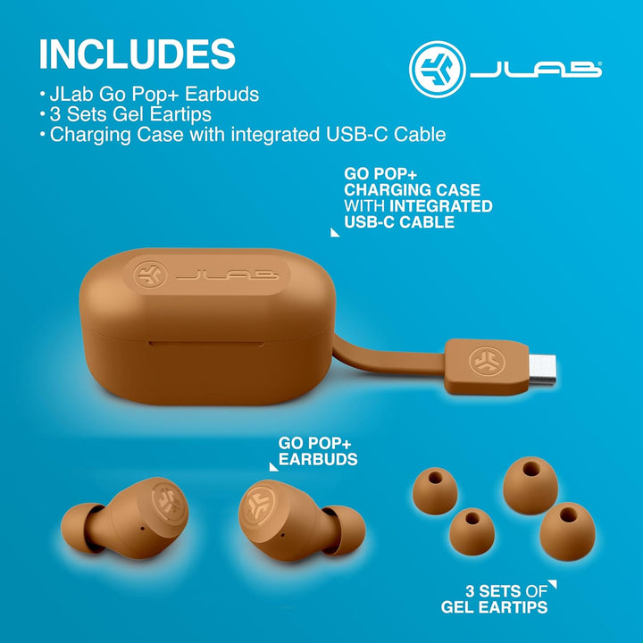 JLab Go Air Pop+ In Ear Kopfhörer kabellos Bluetooth, True Wireless Kopfhörer, 35+ Std Headphones, k