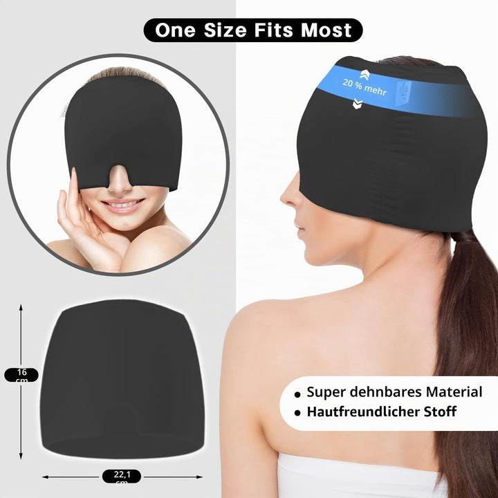 2 Stück Migräne Maske und Augenmaske Kühlend, Migräne Kühlmaske, Migraine Relief Cap, Kopfschmerzen