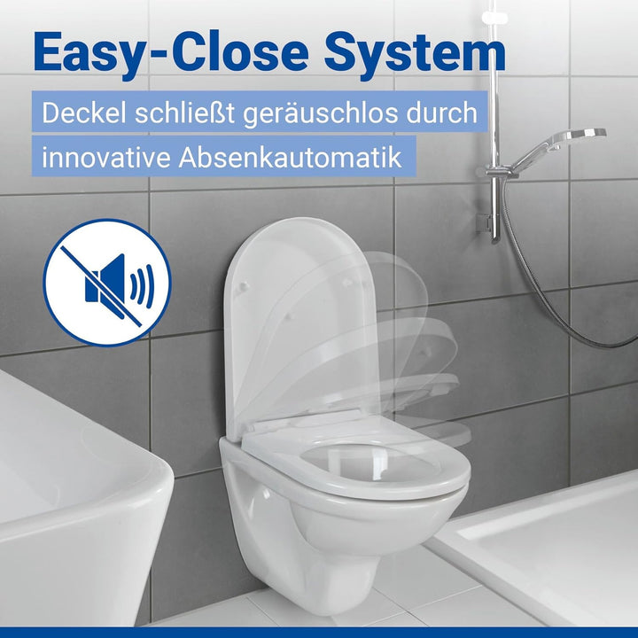 WENKO WC-Sitz Palma, hygienischer Toilettensitz mit Absenkautomatik, WC-Deckel mit Fix-Clip Hygiene-