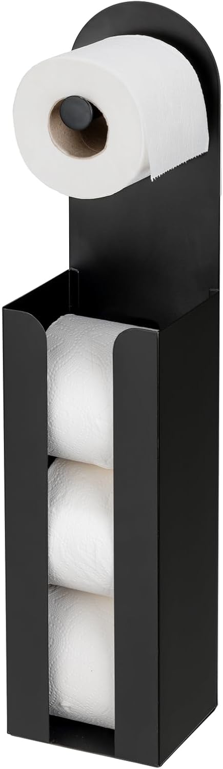 WENKO 2-in-1 Toilettenpapierhalter Mod. Agira, freistehend oder zum Kleben, Platz für 3 Ersatzrollen