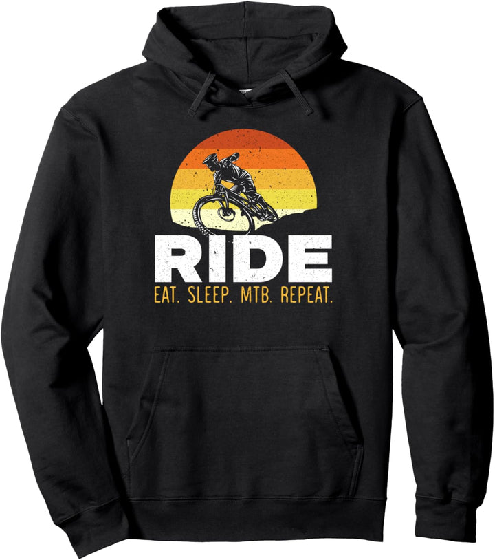 Ride Eat Sleep MTB Repeat Mountainbike Pullover Hoodie