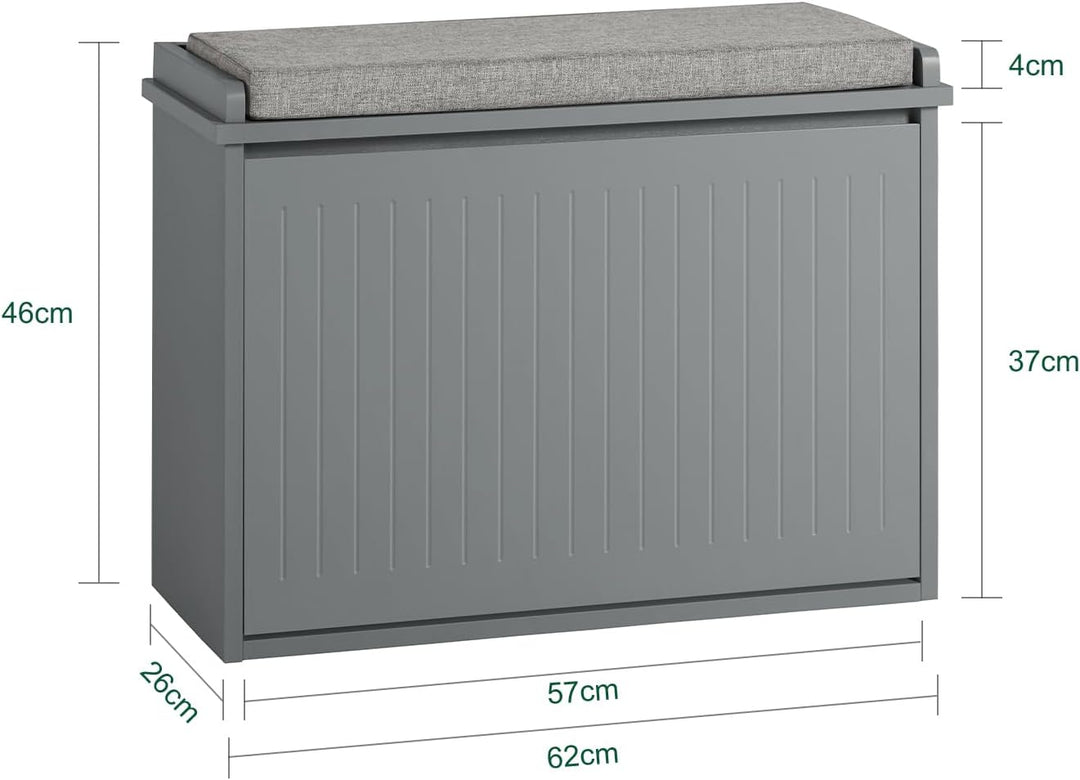 SoBuy Schuhschrank Schuhbank mit Sitzfläche, Schuhregal mit Stauraum, Klappe, Sitzkissen, bis 150 kg