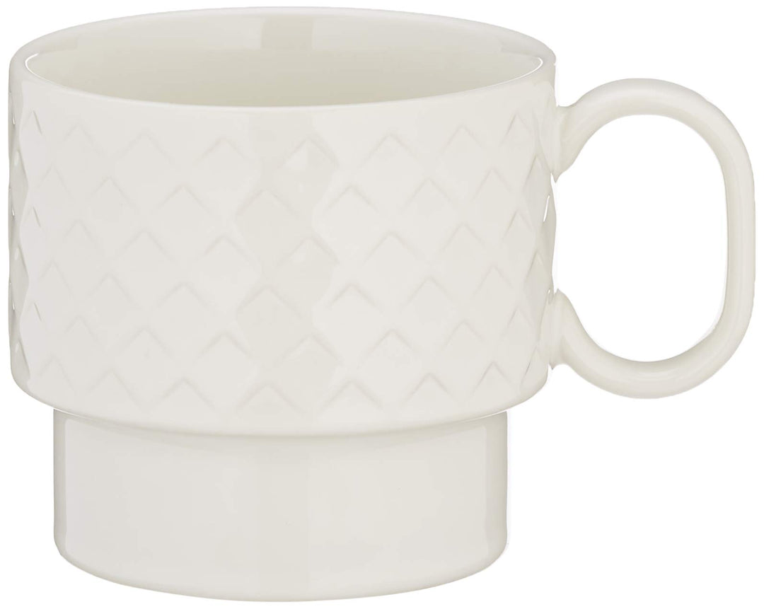 Sagaform Teebecher 400 ml, Coffee&More Kollektion, Farbe Weiss, aus Steingut, Höhe 9 cm, Durchmesser