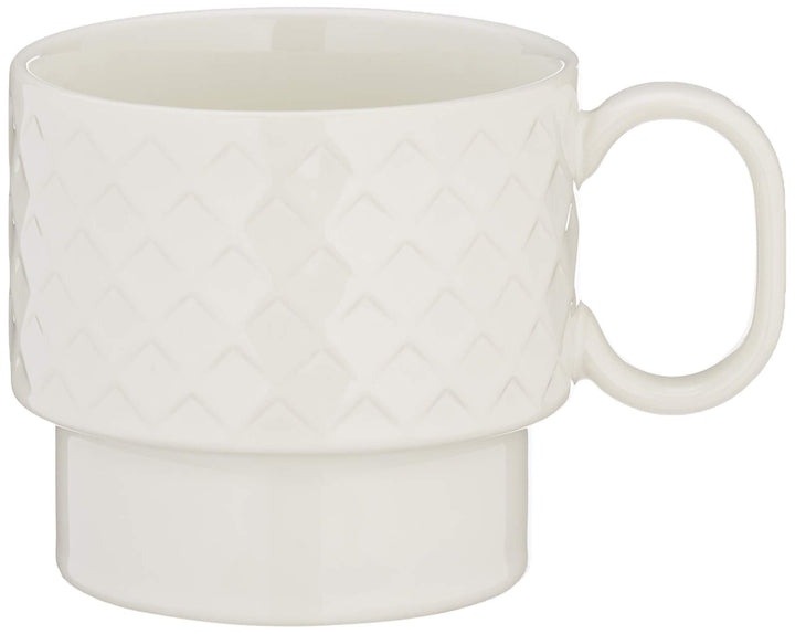 Sagaform Teebecher 400 ml, Coffee&More Kollektion, Farbe Weiss, aus Steingut, Höhe 9 cm, Durchmesser