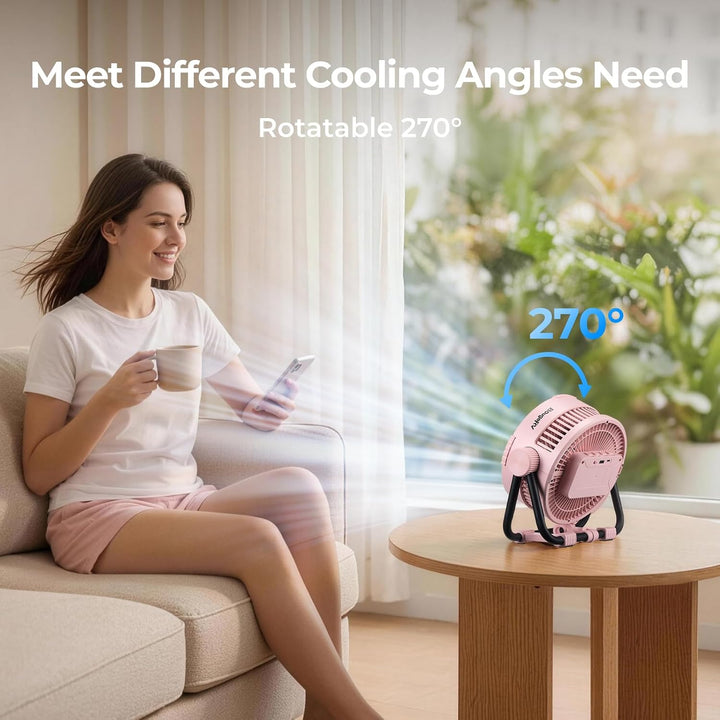 BougeRV F01 Camping Ventilator Akku 33,5 Std. Metallständer 5,4 m/s Rosa, Rosa