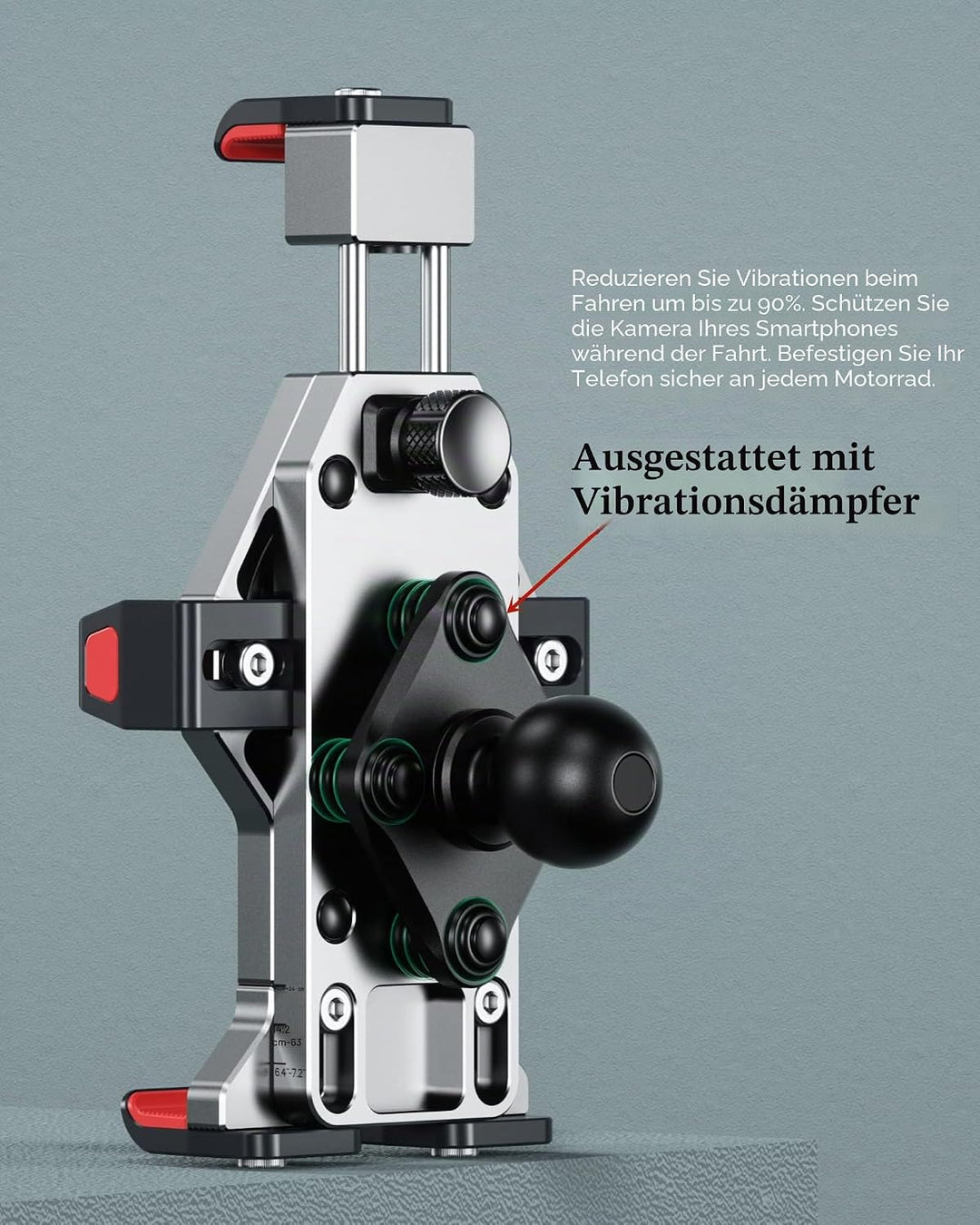 BRCOVAN Aluminiumlegierung Motorrad Gabelschaft Handyhalterung mit Vibrationsdämpfer und Sicherheits