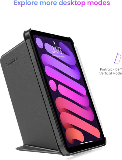 tomtoc Smart Folio Vertikale Hülle für 8,3 Zoll iPad Mini 6 Generation 2021, 3-lagige, abnehmbare, s