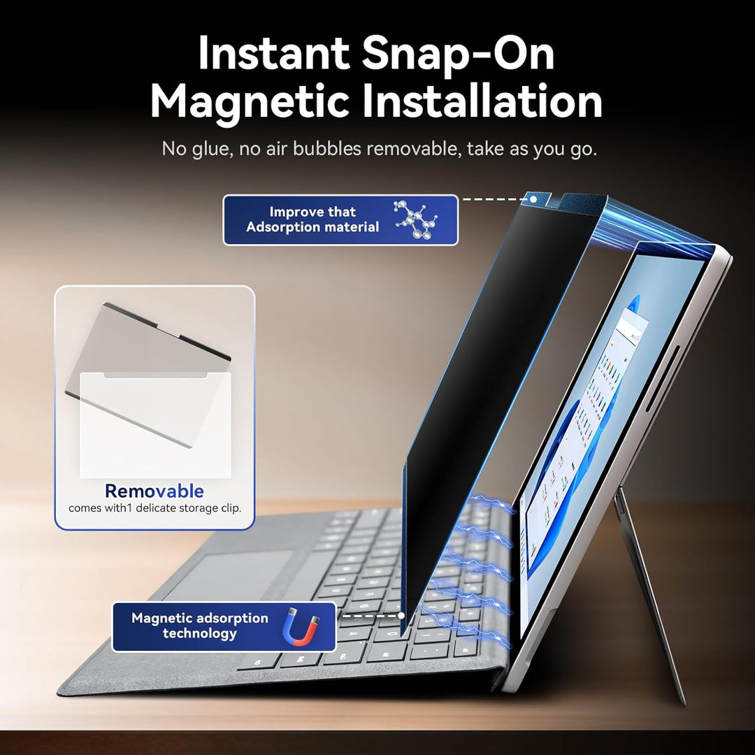 Magnetischer Blickschutzfilter für Microsoft Surface Pro 7 Plus/Pro 7/Pro 6/Pro 5/Pro 4/Pro 3, 12,3