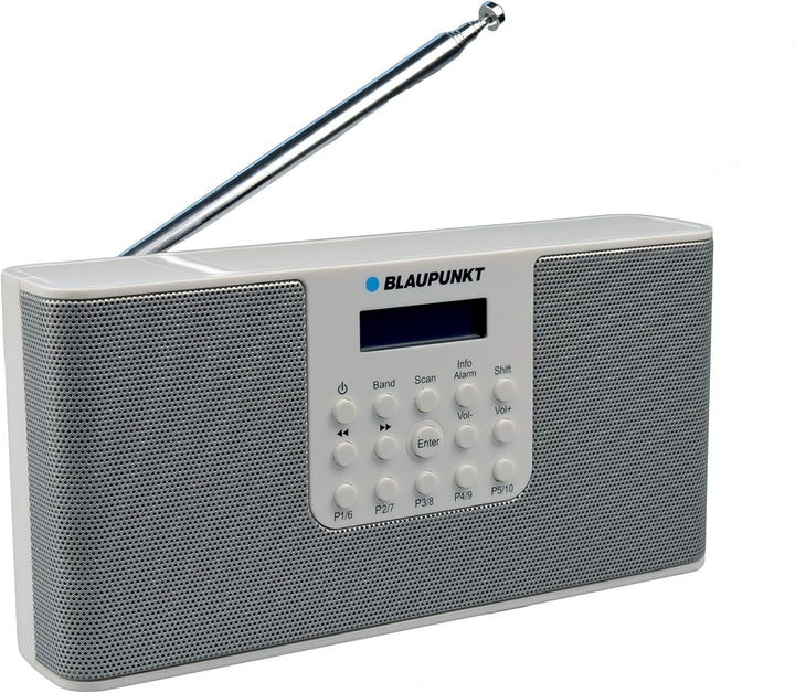 Blaupunkt RX+ 12 Digitalradio mit UKW-Teleskopantenne (DAB+,Netz- / Batteriebetrieb) weiss