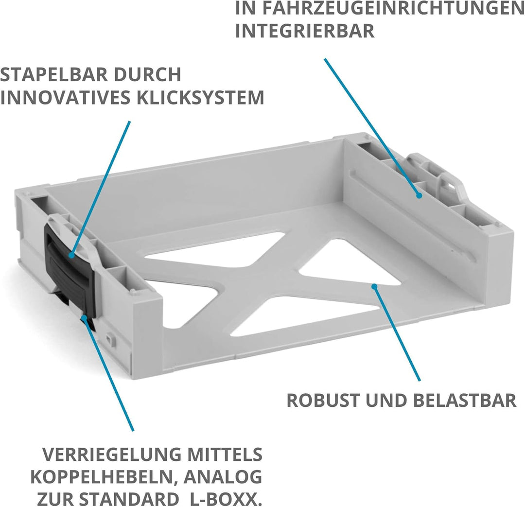 Bosch Sortimo i-BOXX Rack aktiv in grau | Werkzeugkoffer stapelbar Bosch | Werkzeugaufbewahrung Syst
