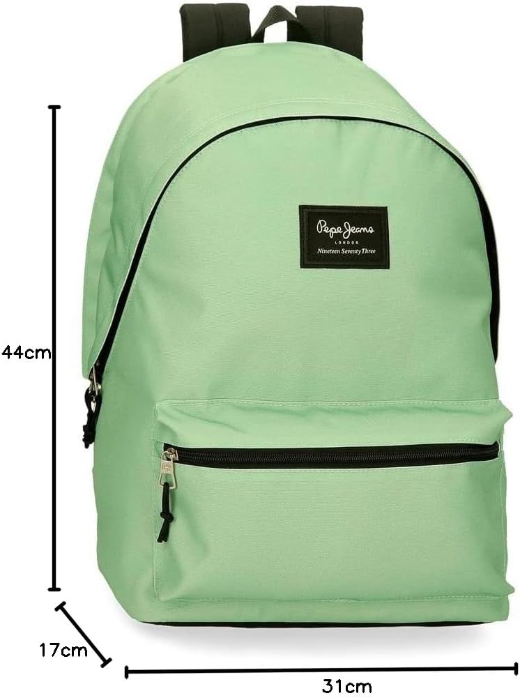 Pepe Jeans Unisex, Kinder Aris Rucksack und Federmäppchen (1er Pack) 30cm x 44cm x 20cm Grün, 30cm x