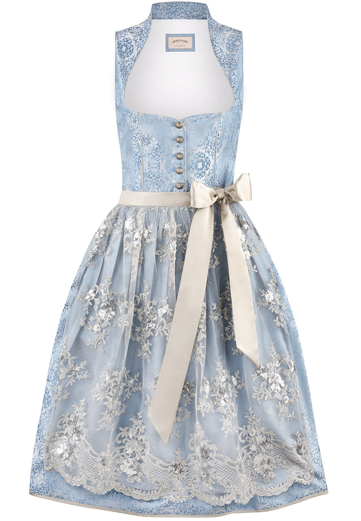Stockerpoint Damen Dirndl Odina Kleid für besondere Anlässe 36 Rauchblau, 36 Rauchblau