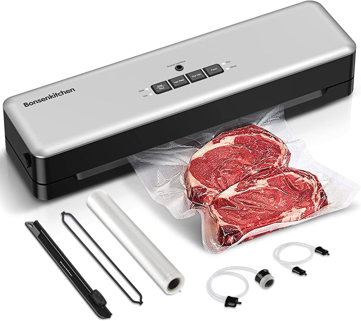 Bonsenkitchen Vakuumierer, Vakuumiergerät automatische Lebensmittel Versiegelung für Trockene und Fe