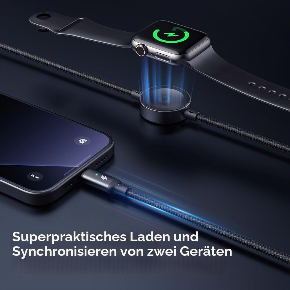mcdodo 2 in 1 Apple Watch Ladekabel und 36W Schnellladekabel iPhone USB C 1.5M Magnetisches Ladegerä
