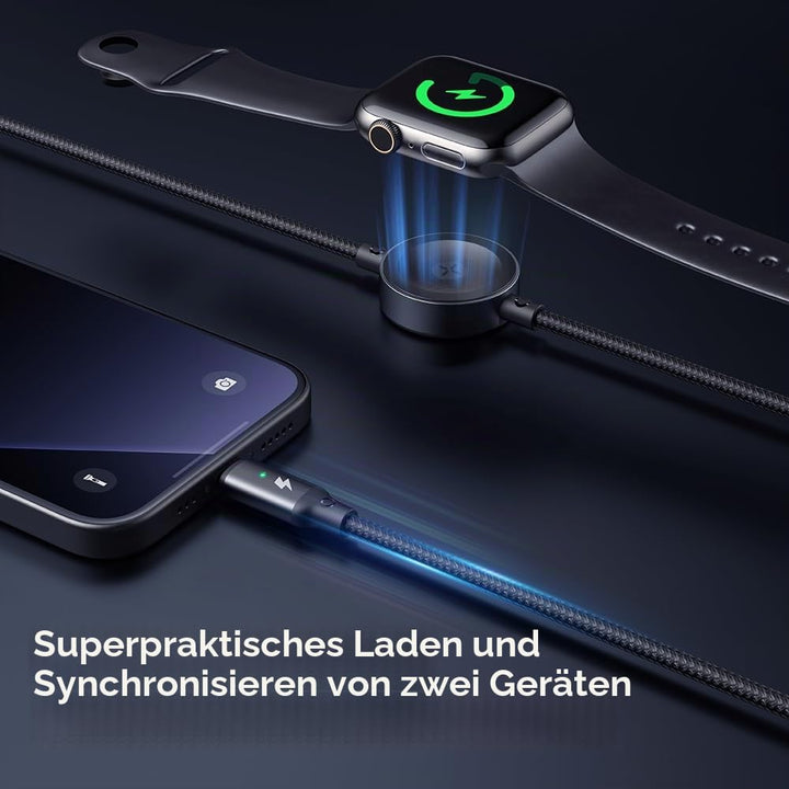 mcdodo 2 in 1 Apple Watch Ladekabel und 36W Schnellladekabel iPhone USB C 1.5M Magnetisches Ladegerä