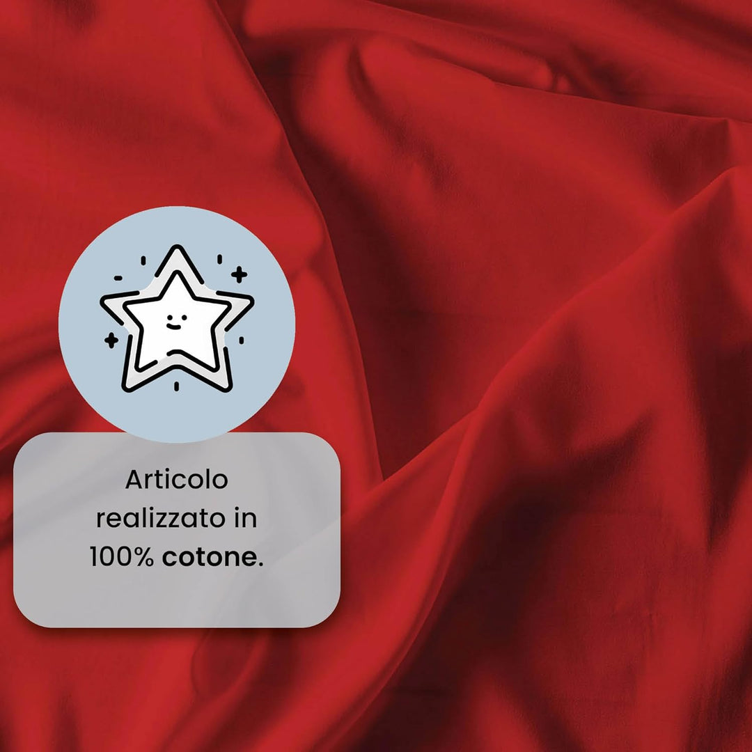 Italian Bed Linen Max Color Bettwäsche-Set, Rot, Doppelte, Rot