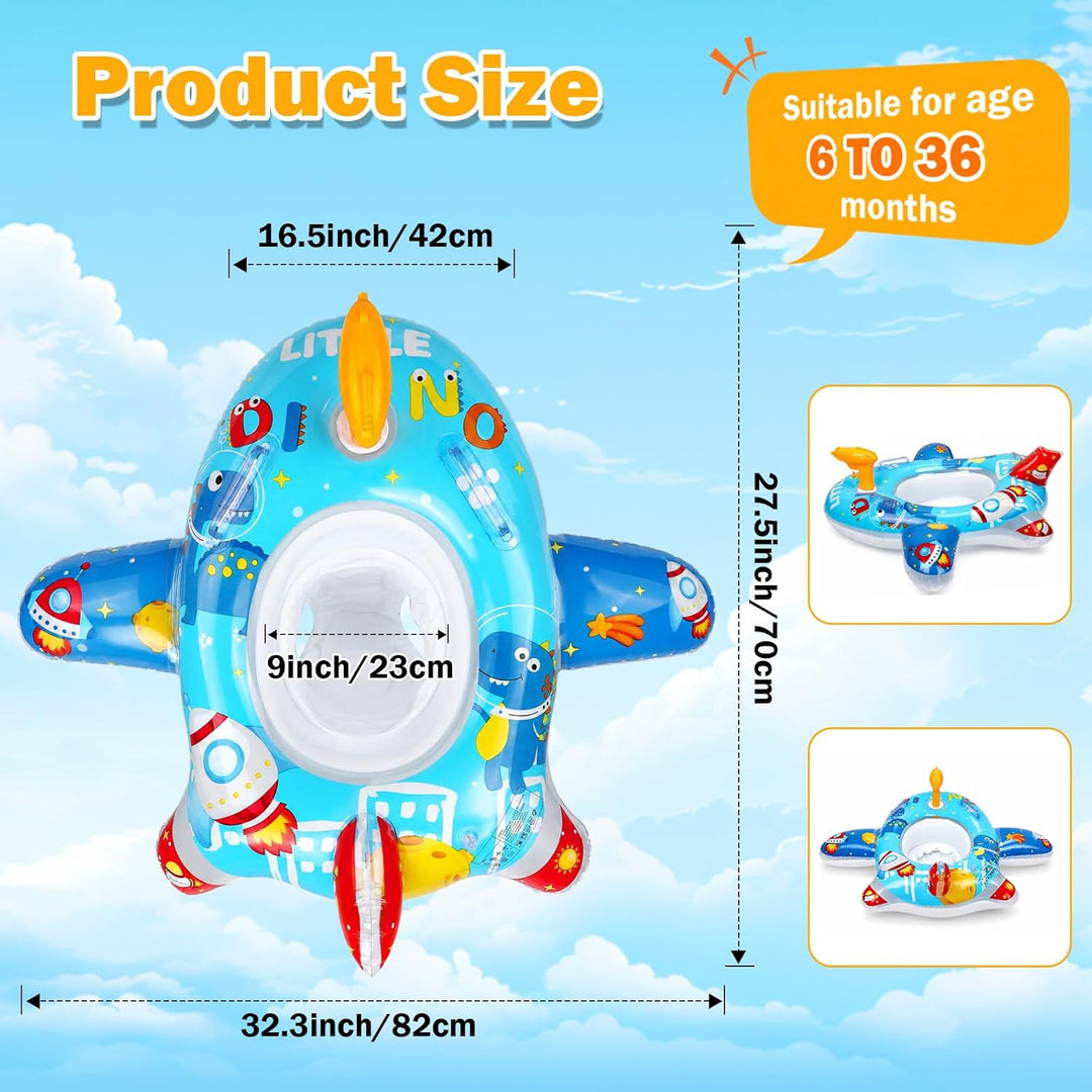 Schwimmreifen Baby Schwimmring, Aufblasbarer Schwimmring Baby mit Lenkrad Sitz Inflator, Swim Ring,