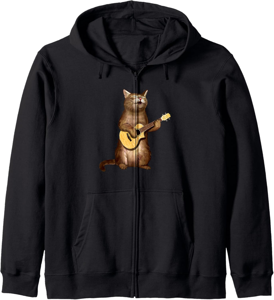 Cat gifts for cat lovers funny playing ukulele Kapuzenjacke
