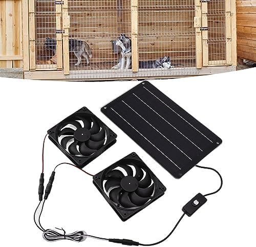 Solarbetriebener Abluftventilator, 20 W, 12 V, Solarpanel, Abluftansaugung, Doppelventilator Set mit