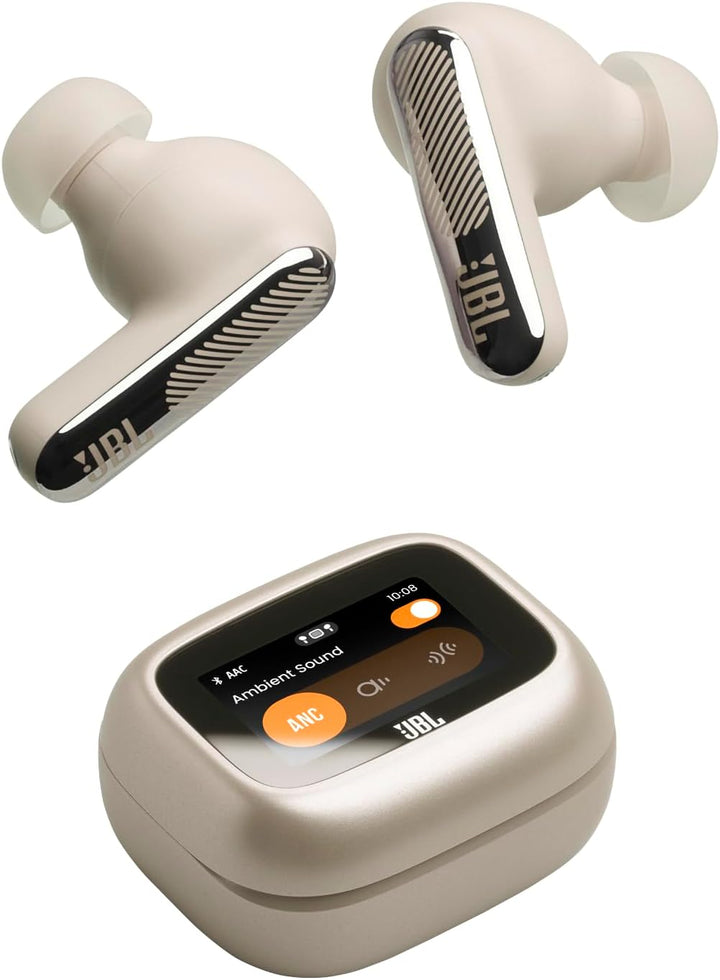 JBL Live Beam 4, Kabellose Noise-Cancelling-Ohrhörer, Champagner | Hi-Res Audio, Smart Charging Case