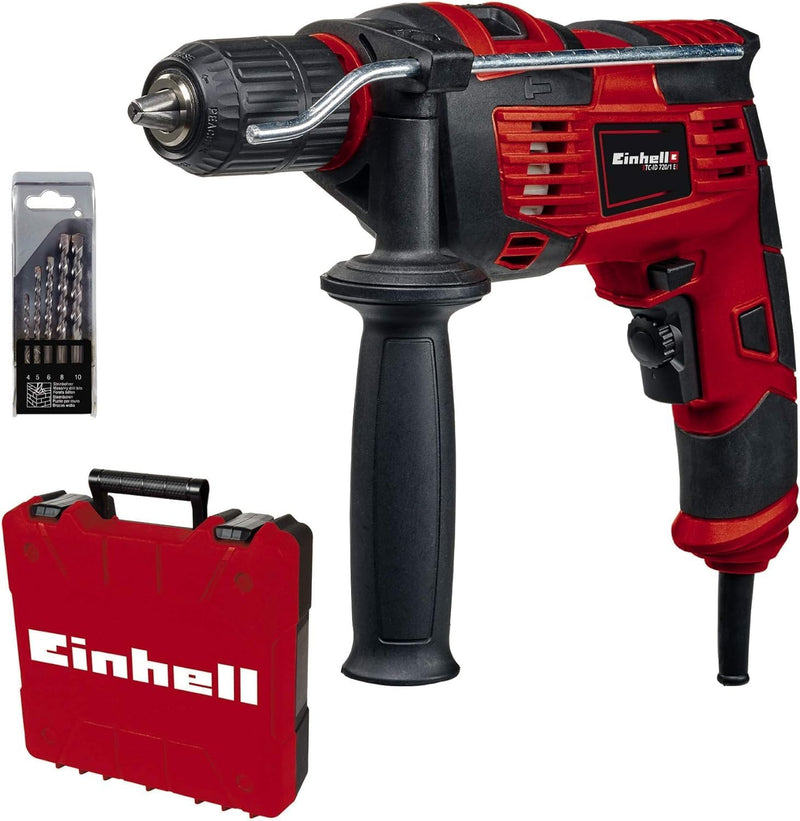 Einhell Schlagbohrmaschinen-Set TC-ID 720/1 E Kit (Bohren/Schlagbohren, 13 mm-Schnellspannbohrfutter