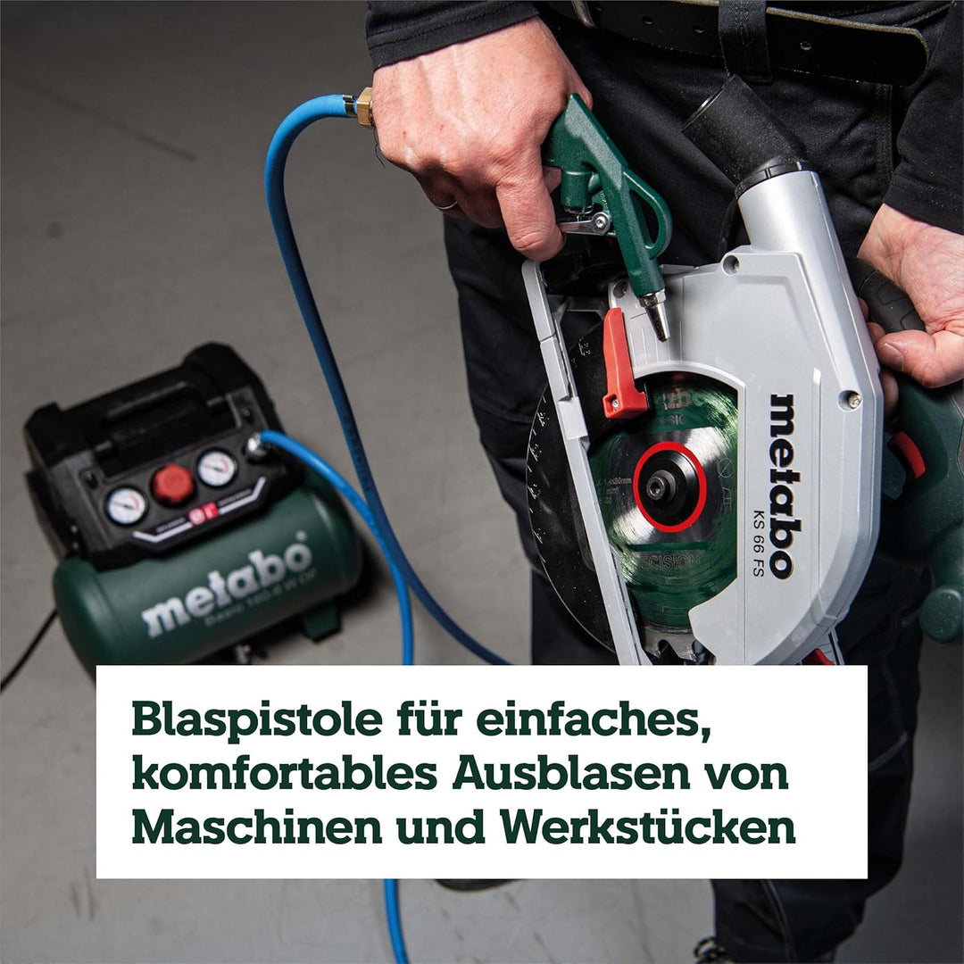 Metabo Druckluft-Werkzeugset LPZ 4 Set – 601585000 – Mit mit Adapter und Ballhohlnadel
