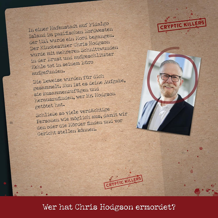 Cryptic Killers Krimi-Spiel Ungelöste Mordfälle, Untersuchung von Cold Case-Akten – Indizien/Hinweis