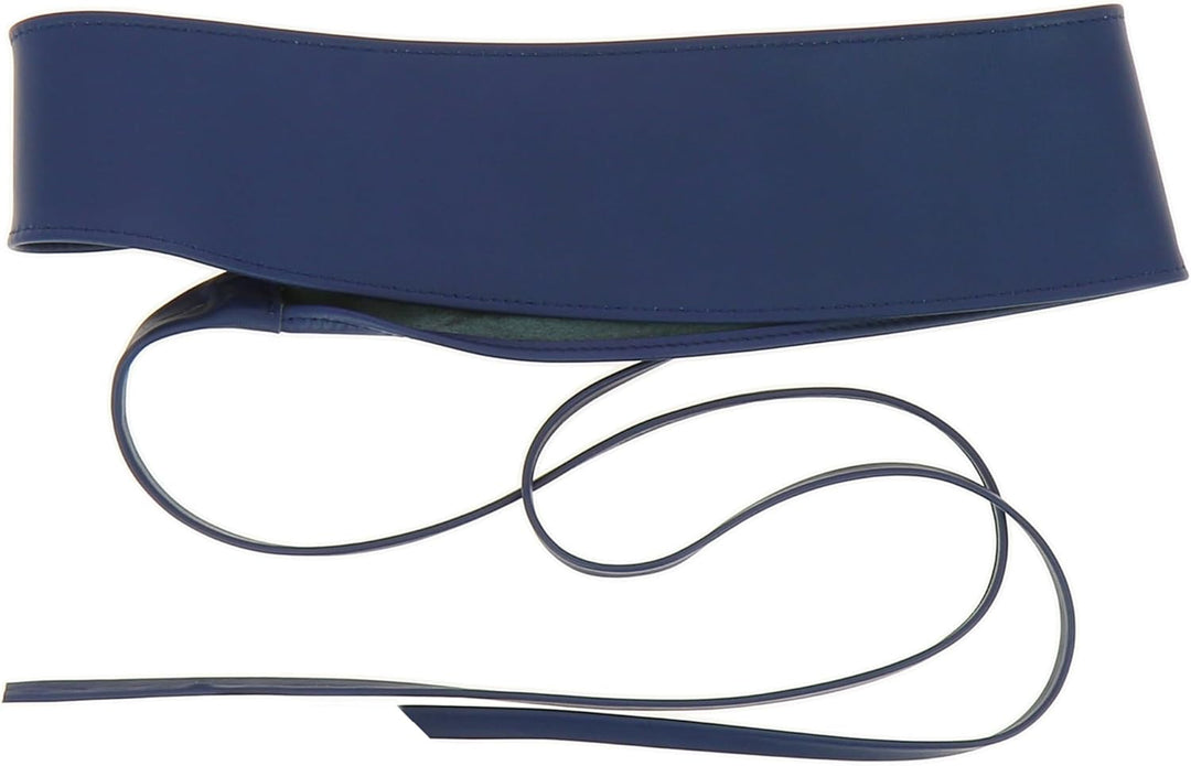 FASHIONGEN - Echtem Rindsleder Vollnarbenleder Obi Gürtel für Damen, Bindgürtel, CASSIANE S-M Blau M