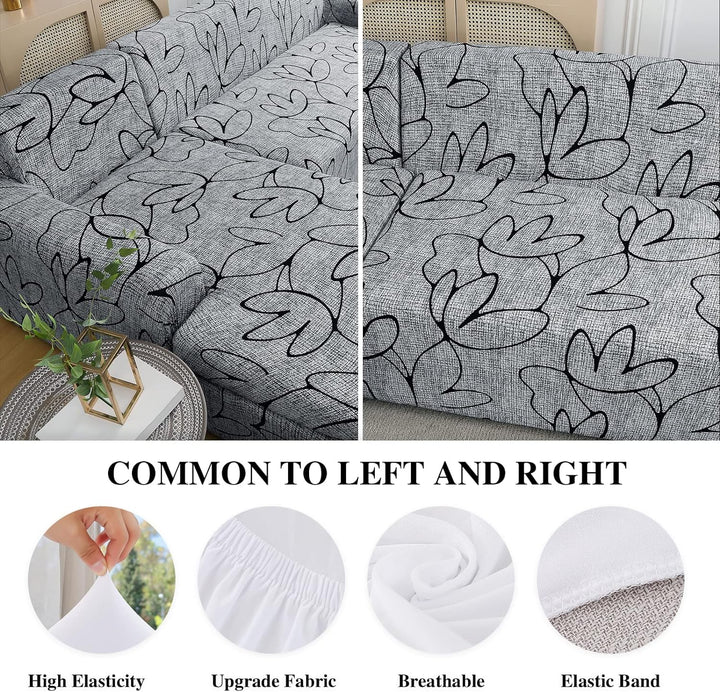 Jaotto Sofa Überwürfe Sofabezug Elastische Spandex Stretch Sofabezüge Couchbezug für L-Form Sofa Uni