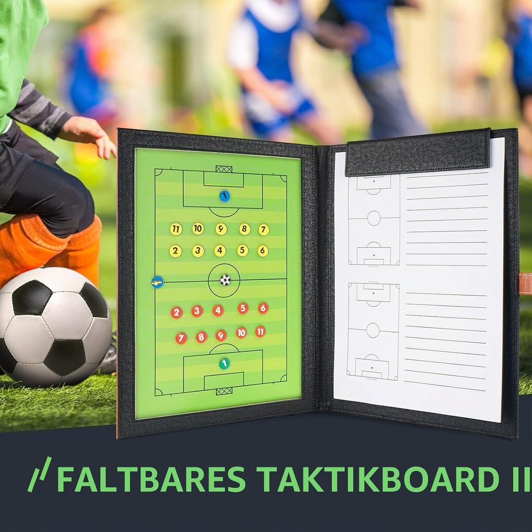 RoseFlower Trainer Taktiktafel Fussball, Profi Faltbares Fussball Taktikmappe Soccer Taktikboard Foo