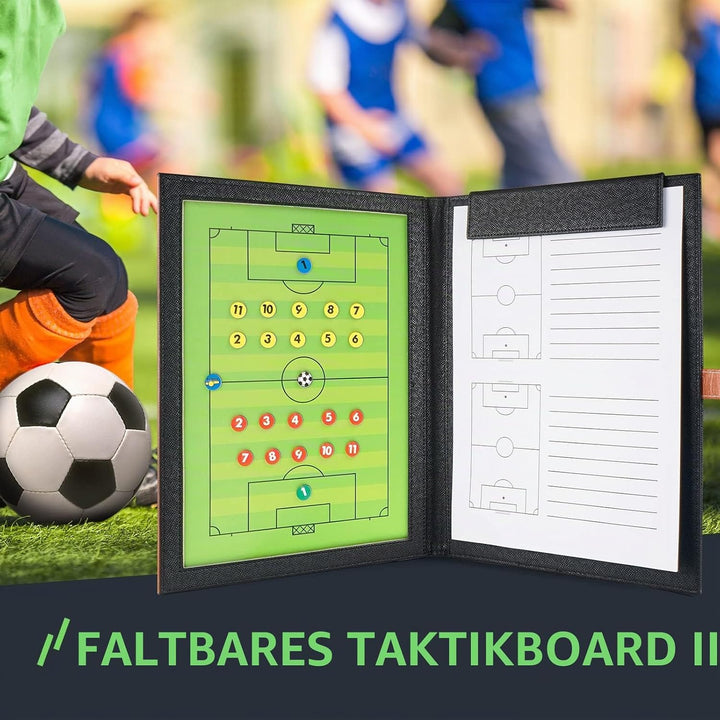 RoseFlower Trainer Taktiktafel Fussball, Profi Faltbares Fussball Taktikmappe Soccer Taktikboard Foo