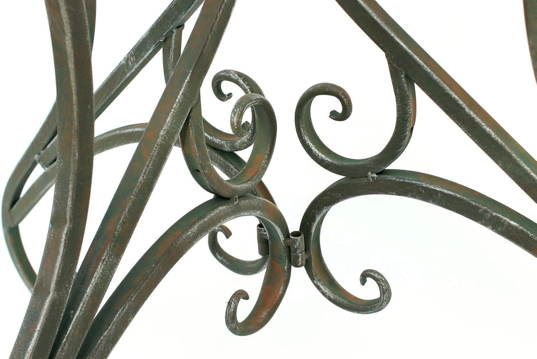 DanDiBo Tisch Halbrund Wandtisch Halbtisch 130434 Beistelltisch aus Metall 90 cm Gartentisch Konsole